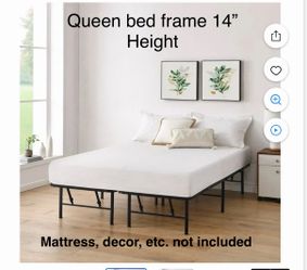 Brand new Mainstays 14" High Quad Fold Steel Platform Bed Frame, Queen. Russell/Boulder area