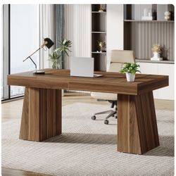  Wolbach 55 Inches Executive Desk with Double Trapezoid Base