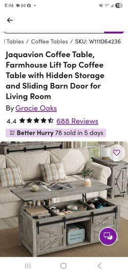 Jaquavion Rustic Grey Coffee Table