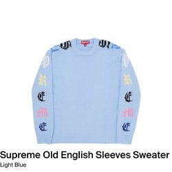 Supreme old English sleeves sweater blue size S
