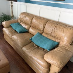 Genuine Leather Sofa, Love Seat And Chair