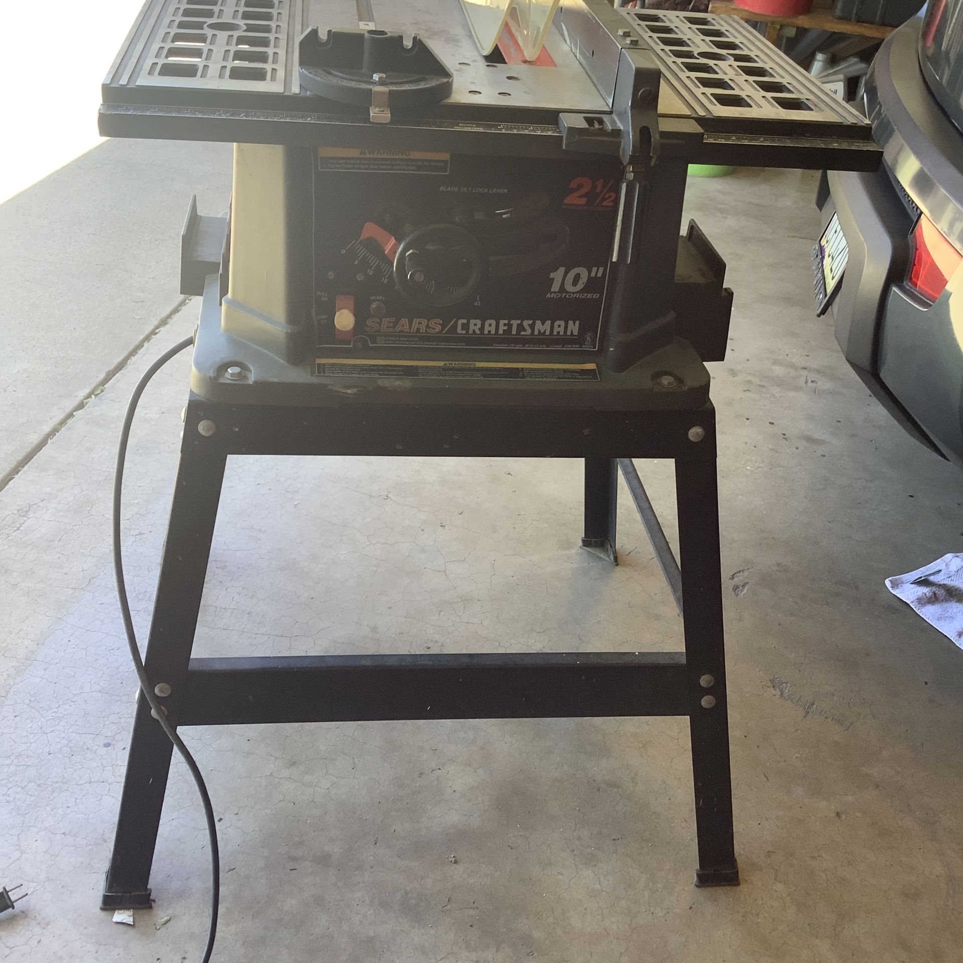 Craftsman Vintage 10” Electric Table Saw w/Stand, Miter Gauge, Rip Fence, Blade Guard &more