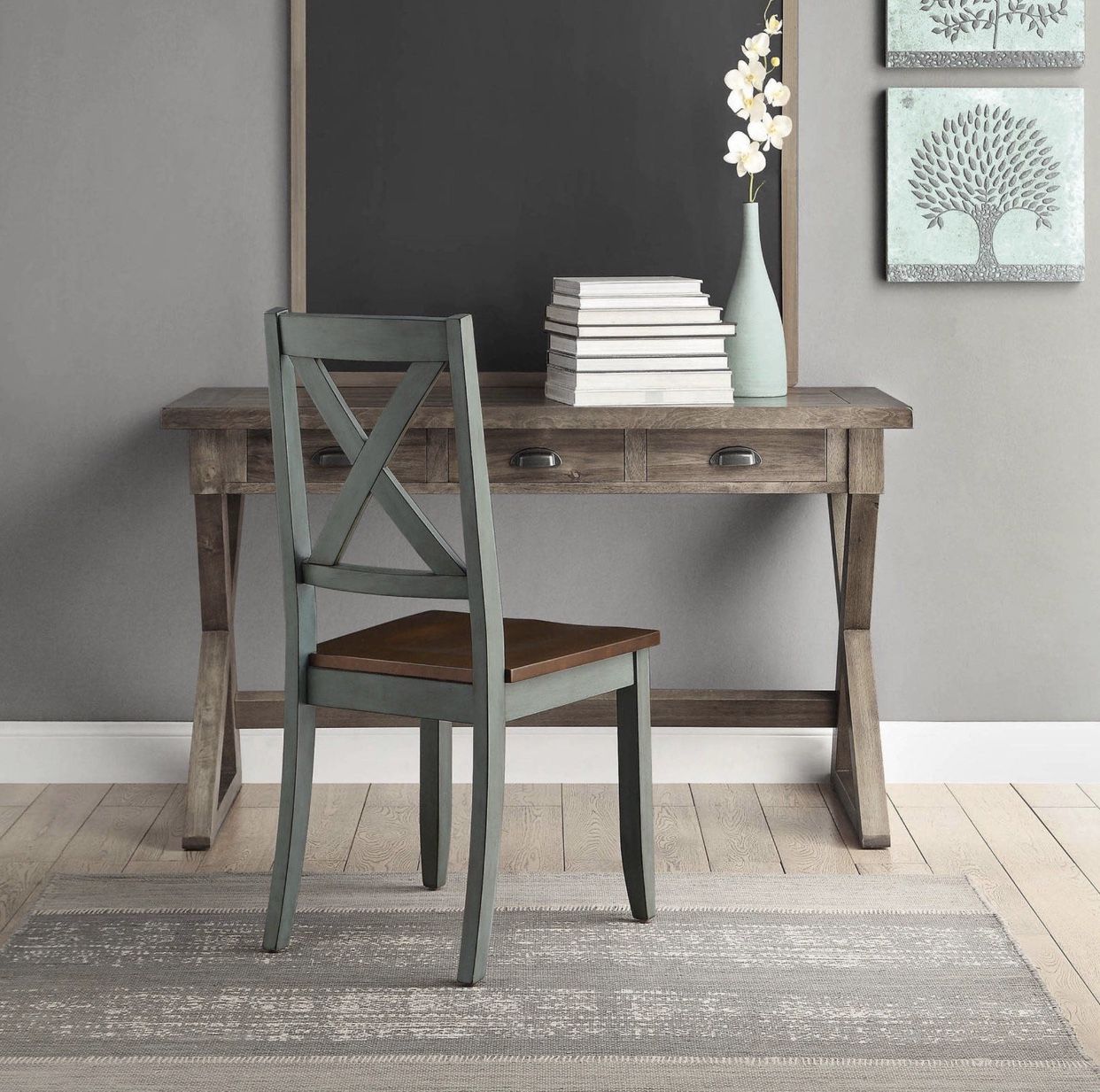 Brand New Rustic Farmhouse Side Accent Dining Chair (Set Of 2)