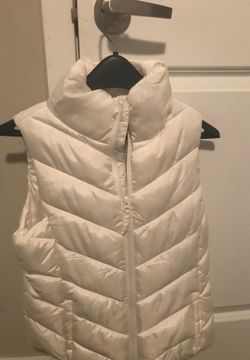White coat puffer vest