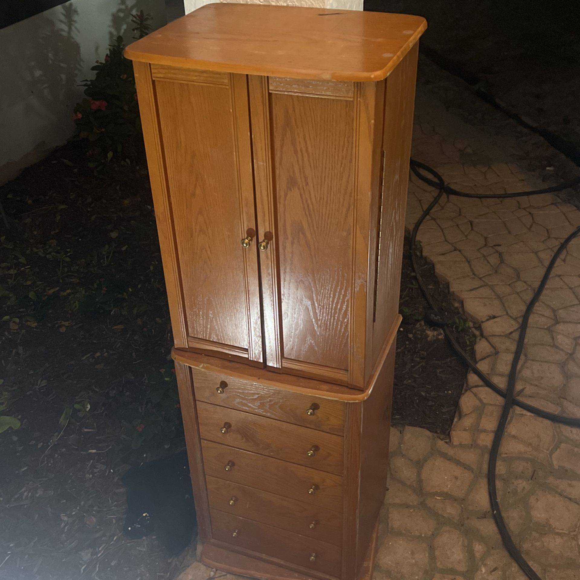 WOOD VANITY / JEWELRY CABINET