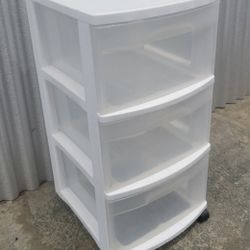 White 3-Drawer Rolling Storage Cart