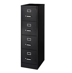 WorkPro® 26-1/2"D Vertical 4-Drawer Legal-Size File Cabinet, Black #778