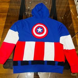 CAPTAIN AMERICA MEN COSTUME HODDIE WITH MASK SIZE M