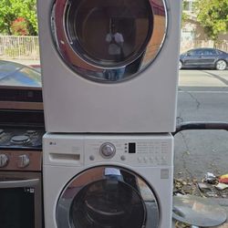 LG Stacked Washer & Dryer Set - White - Excellent Condition