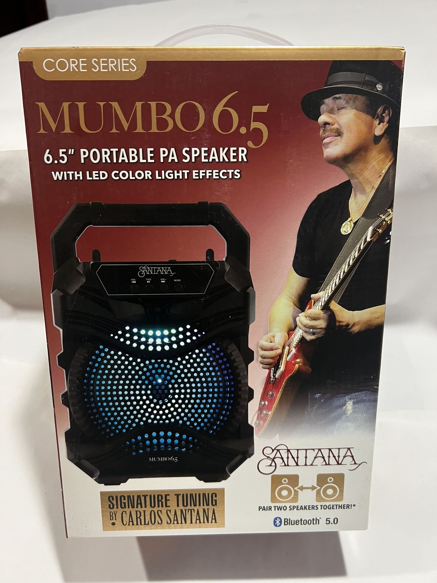 New! Portable Speaker Carlos Santana Mumbo 6.5 Bluetooth LED Color