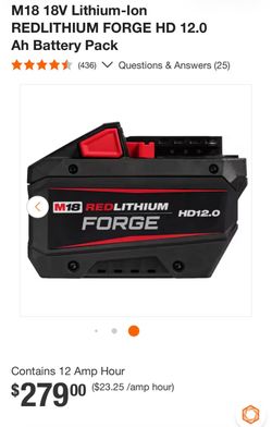 Milwaukee M18 REDLITHIUM FORGE HD 12.0 Battery Pack