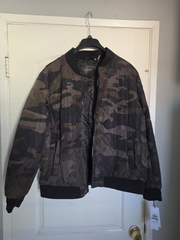 Men's Calvin Klein Bomber Aviator Pilot Jacket Camouflage XL Chamarra