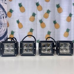 4 Inch LED Light Bar 4pcs 16W Flood Cube LED Work Light Pod Off Road Light LED Fog Light Compatible for Truck Boat Pickup SUV ATV UTV Waterproof IP68