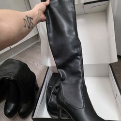 6.5 Boots High Heel Worn 1 Time!