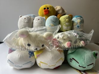 Medium Plush Lot of 12 Rilakkuma, Neko Cat, Sumikko Gurashi and More