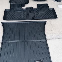 Tesla Model Y 2020-2024 accessories/ floor mat/ tissue holder/ mud shield/welcome lights