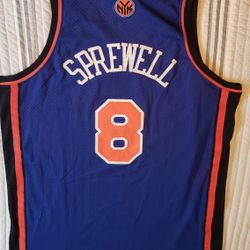 Vintage Nike LATRELL SPREWELL #8 New York NY Knicks Jersey