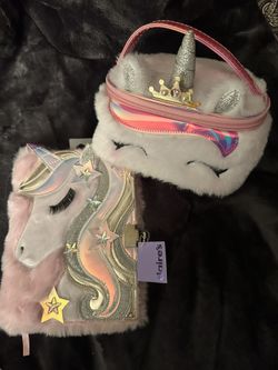 NEW Claire’s Unicorn Furry Diary & Unicorn Bag