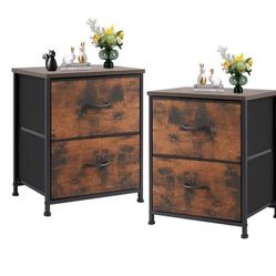 Sweetcrispy Nightstand Set of 2 with 2 Storage Drawers