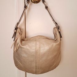 Coach Soho Hobo Gold Goat Suede Purse Bag