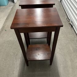 Two Wooden End Tables 