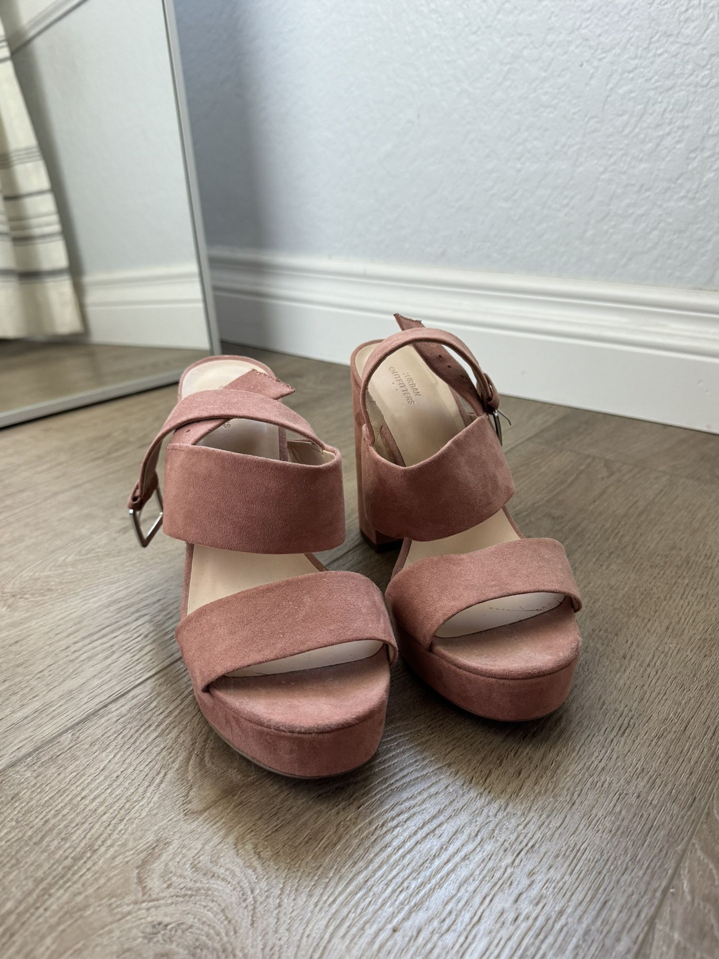 Urban outfitters Dusty rose pink wedge heels