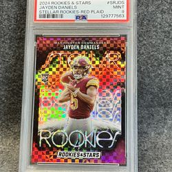 💥2024 Jayden Daniels ROOKIE Stellar Rookies RED Plaid PSA 9! 💥