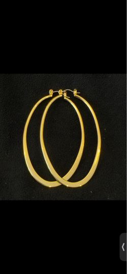 .925 Sterling Silver Gold Rhodium Plated Hoop Earrings — 9.6g Total
