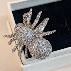 Sparkly Crystal Size 7 Spider Ring 