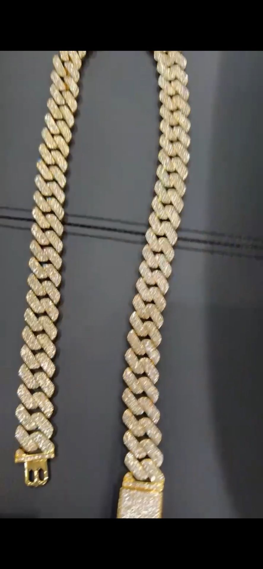 Moissanite diamond Cuban Gold Plated Chain