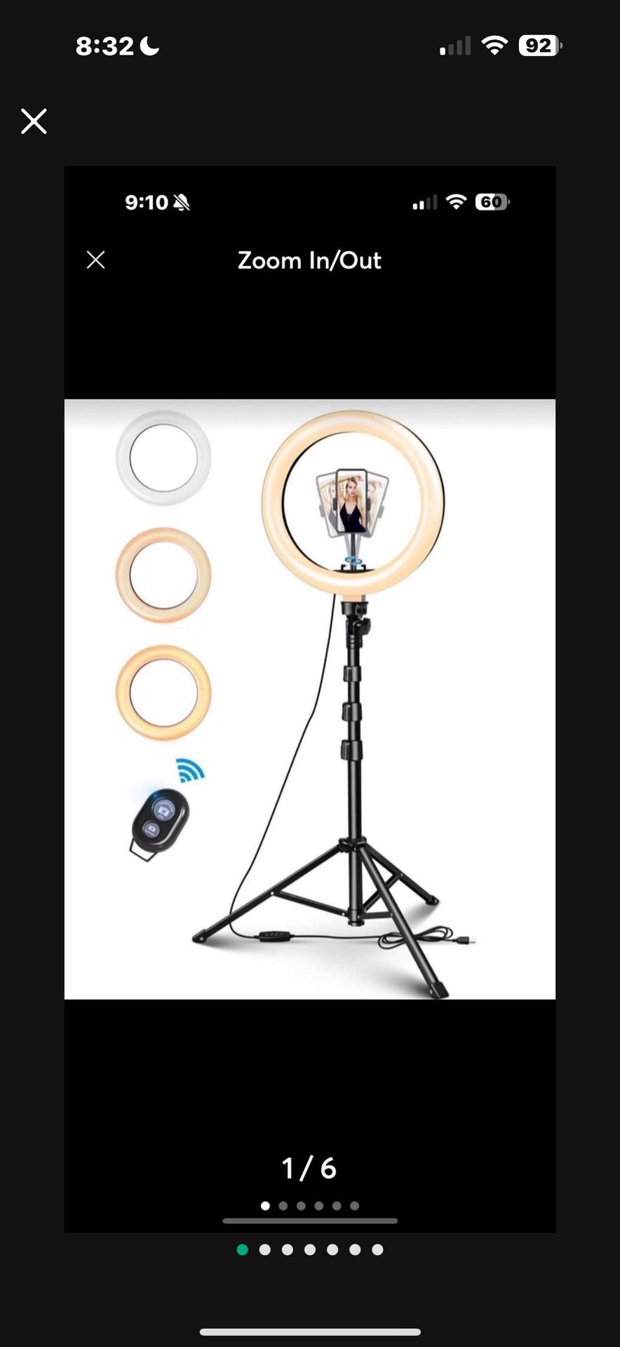 8”Selfie Ring Light with Tripod Stand