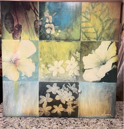 Tropical Nine Patch II-Large Wood Wall Art (35" x 35")