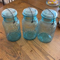 Vintage Blue Ball Canning Jars, July 14, 1908