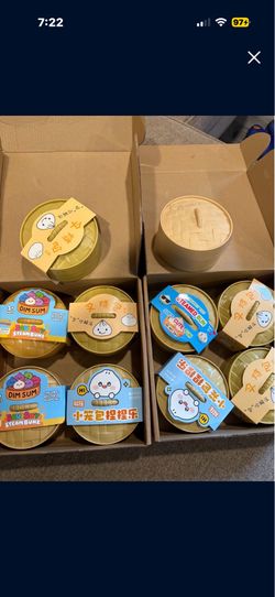 Set of squishy toys in dim sum