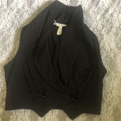 Black  Small Striped Vest 