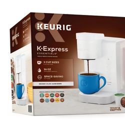Keurig K-Express Essentials Single-Serve K-Cup Pod Coffee Maker Cloud White  Open Box.