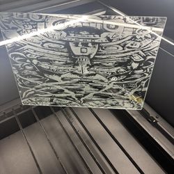 Aztec Art  Etched On Glass