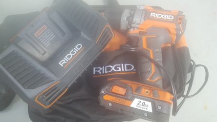 New Ridgid drill with battery and charger and bag