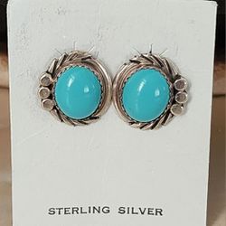 Native American sterling silver turquoise earrings
