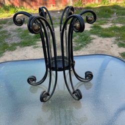 Steel And Glass Candle Holder