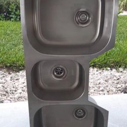 46 × 20 Sink New Under Mount 3 compartments STAINLESS STEEL custom deep