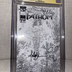 Top Cow Classics In Black & White: FATHOM #1 Signed by MICHAEL TURNER CGC 9.6