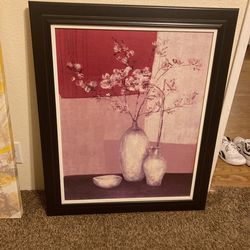 Black Frame With Flower Vase