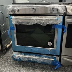 Stainless Steel KitchenAid 30” Gas Slide In Range 