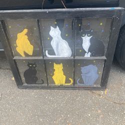 Painted Cats On Window