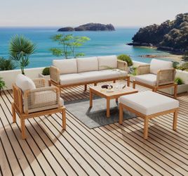 Brand New Outdoor 5-Piece Acacia Wood Patio Sofa Set – FREE Delivery & Assembly in LA County