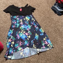 Rose Gal, Floral Flowing Dress, 3X