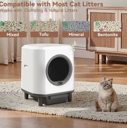 Self Cleaning Litter Box,90L Automatic Litter Box Self Cleaning with App-Control,Odor Control,Safety Sensor,Garbage Bags for Multiple Cats, Large Cat(