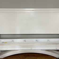 White King Size Platform Bed Set With Headboard 