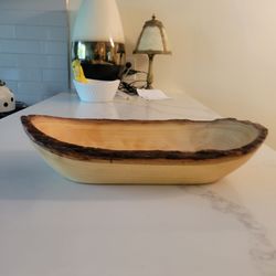 Wood bowl 14 inches long